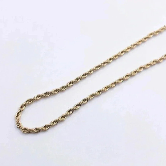 DAINTY Gold  Twisted Rope Necklace 18k Gold Plated Chain Layering Necklace - Picture 2 of 6